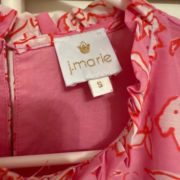 J Marie Pink Floral Ruffle Sleeve Blouse - Picture 2 of 3